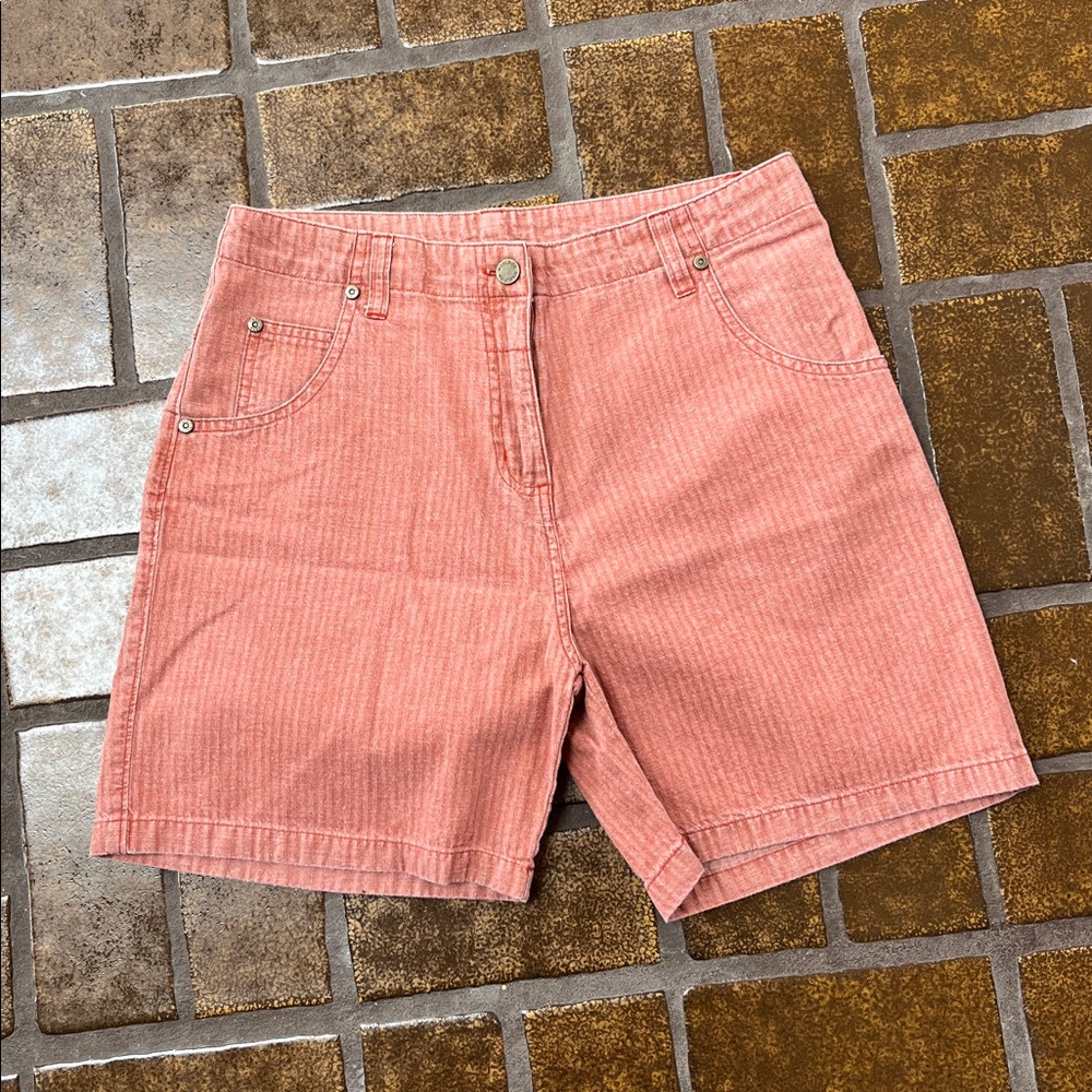 Woolrich Rust Red Striped High Rise 6” Short